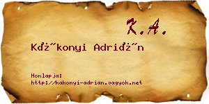 Kákonyi Adrián névjegykártya